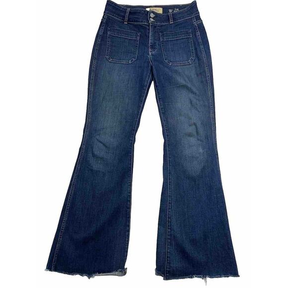 Anthro Holding Horses Bell Bottom Womens Jeans Size 28 Frayed Hem - Picture 1 of 10